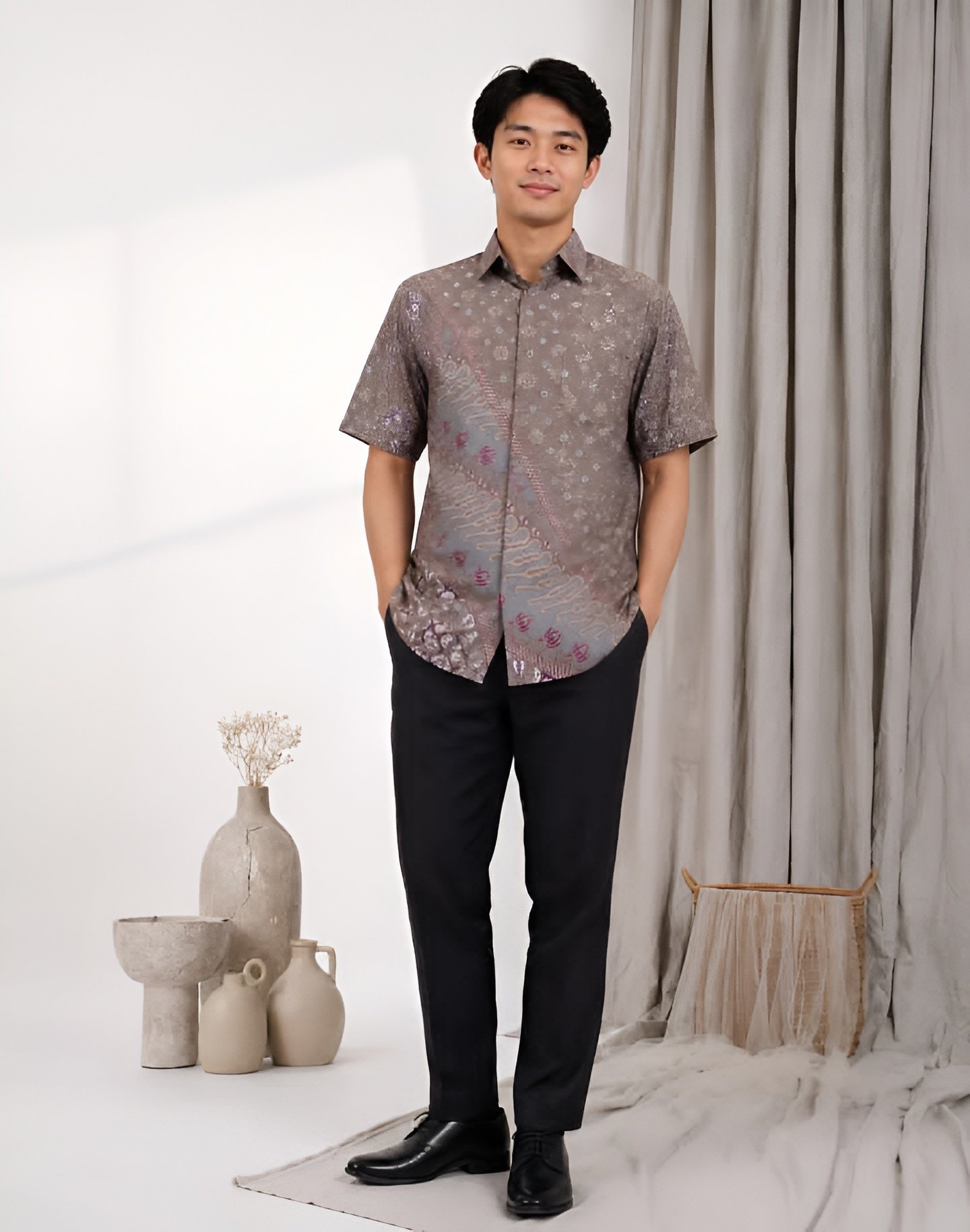 Hem motiv batik garis 